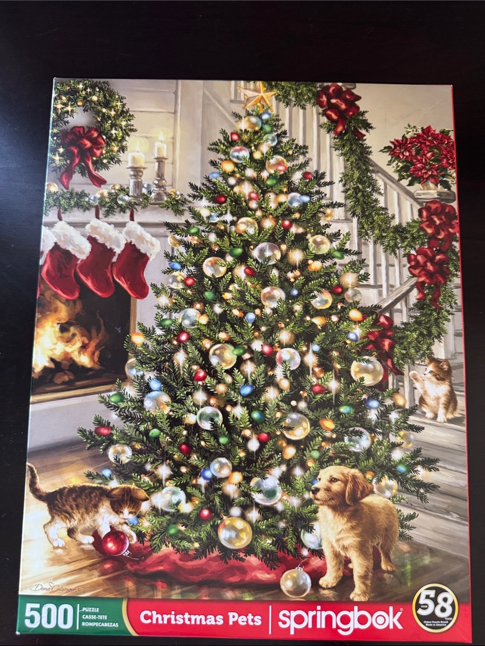 Springbok “Christmas Pets” 500 piece jigsaw puzzle